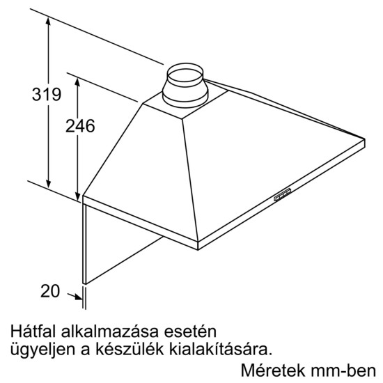 Bosch Kürtős páraelszívó - Serie2 - Piramis kivitel - 60cm - 570 m3 - 3 fokozat