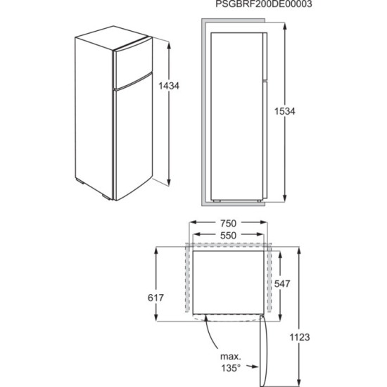 Electrolux Felülfagyasztós kombinált hűtőszekrény LTB1AE24W0