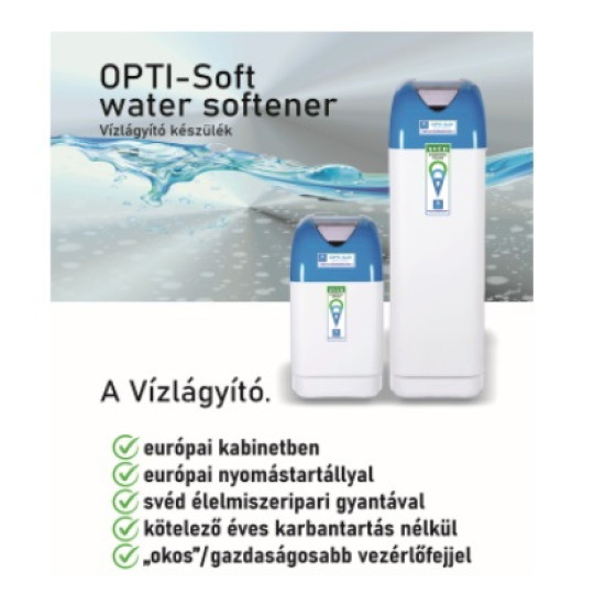 OPTI-Soft ECO 100 VR34 vízlágyító készülék svéd gyantával 4-5fő részére