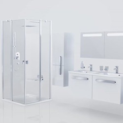 Ravak Fürdőszobai szekrényhez ajtó 400 CHROME  balos fehér